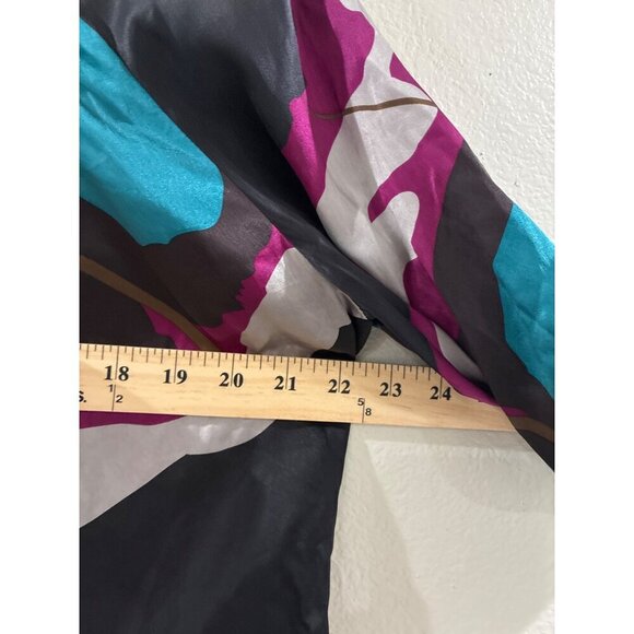 Peter Nygard Blouse Womens Colorful Print Silk Size 12 slip on boho top - Picture 7 of 8